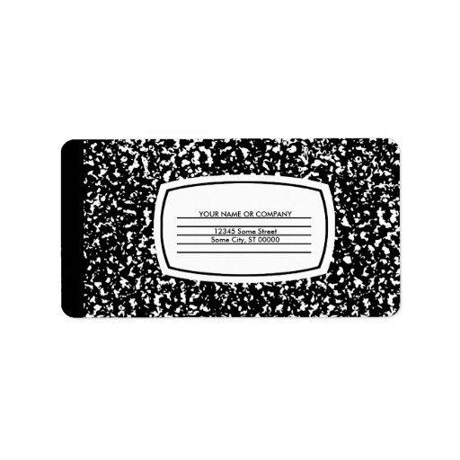 composition book custom address label