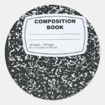 Composition Book Student Teacher Round Sticker