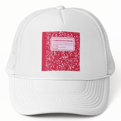 composition notebook hat