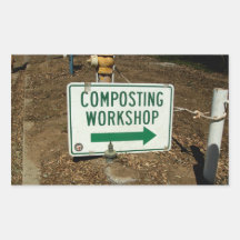 Composting Workshop Sign Rectangle Stickers