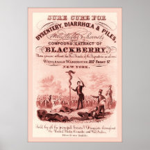 Compound Extract of Blackberry ~ Vintage Advert Poster