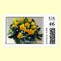compozition with yellow roses postage