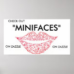 COMPRUEBE HACIA FUERA, "MINIFACES", EN ZAZZLE, EN  IMPRESIONES