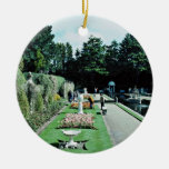 Compton Acres Italian Gardens, Poole, U.K.  flower Christmas Ornament