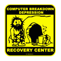 Computer breakdown depression recovery center photo cut outs