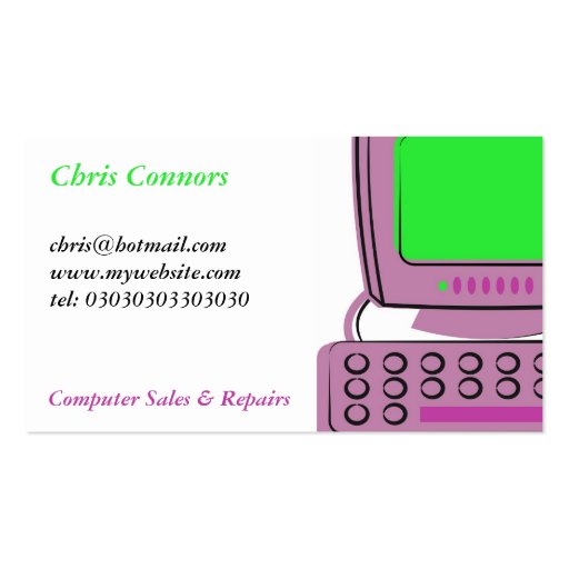 Computer Business Card Templates (front side)
