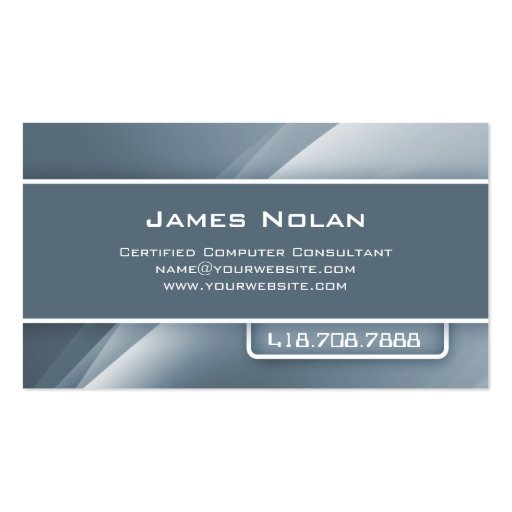 Computer Business Cards Gray Abstract Rays (front side)
