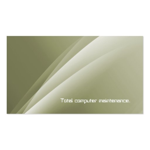 Computer Business Cards Olive Abstract Rays (back side)