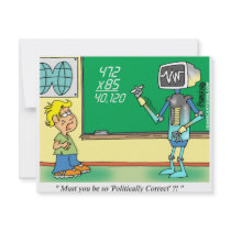 Computer Cartoon Robot in classroom Custom Announcements