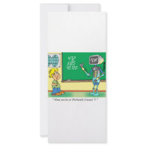 Computer Cartoon Robot in classroom Rack Card