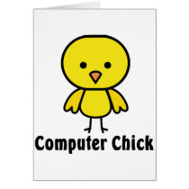 Computer Chick Greeting Card