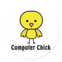 Computer Chick stickers by chick_appeal Computer Chick stickers