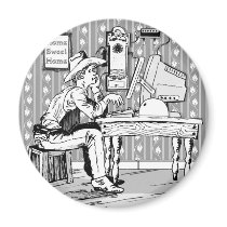 Computer Cowboy Fridge Magnet