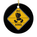 computer crossing (xing) sign ornaments