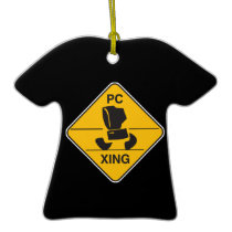 computer crossing (xing) sign ornaments