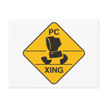 computer crossing (xing) sign postcard