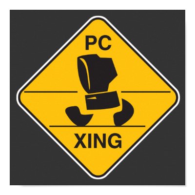 computer crossing (xing) sign posters by geekme