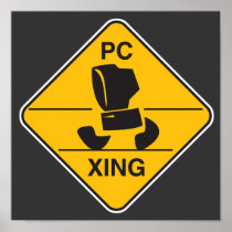 computer crossing (xing) sign posters