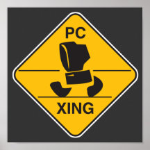 computer crossing (xing) sign posters