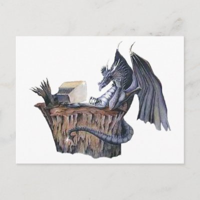 Computer Dragon Post Cards