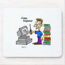 Computer Engineer Cartoon mousepads
