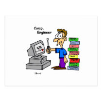 Computer Engineer Cartoon postcards