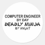 Computer Engineer Deadly Ninja Round Sticker