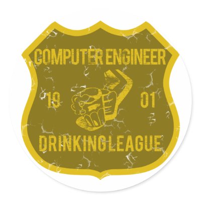 Computer Engineer Drinking League Stickers by poorrichards