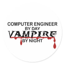 Computer Engineer Vampire by Night stickers by poorrichards Computer Engineer Vampire by Night stickers