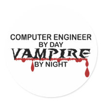 Computer Engineer Vampire by Night stickers by poorrichards Computer Engineer Vampire by Night stickers
