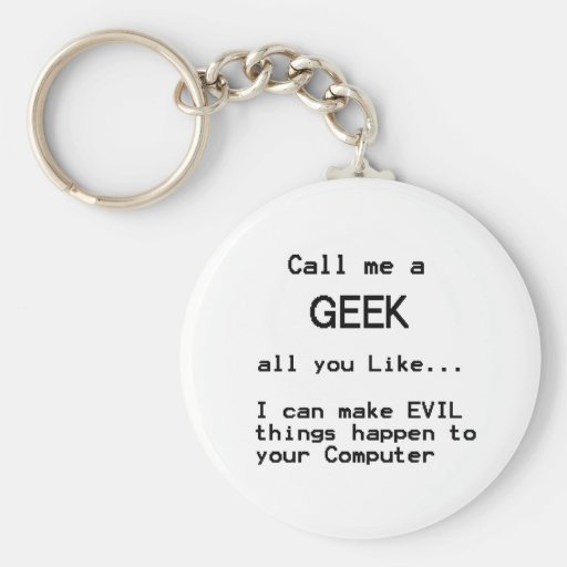 Computer Geek Basic Round Button Keychain Zazzle