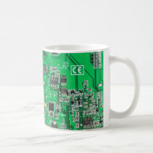 Computer Geek Circuit Board - green Mugs
