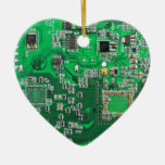 Computer Geek Circuit Board - green Christmas Tree Ornament
