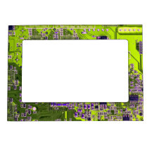Computer Geek Circuit Board - neon yellow Magnetic Frames