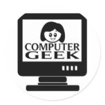 Computer Geek Girl Female Sticker