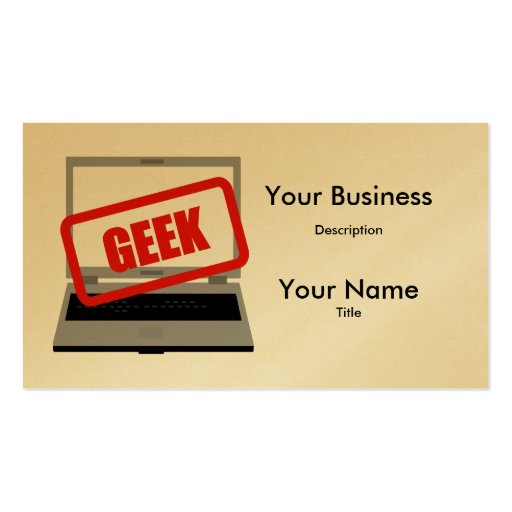 Computer Geek Laptop  Business Card (front side)