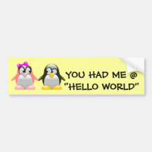 Computer Geek Valentine: Programming Language Love Bumper Sticker