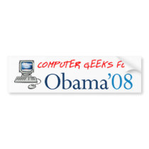 Computer Geeks for Obama Bumper Sticker bumper stickers