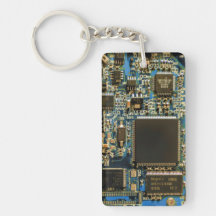 Computer Hard Drive Circuit Board blue Key Chains