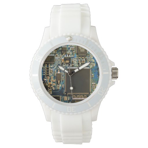 Computer Hard Drive Circuit Board blue Wrist Watch Zazzle