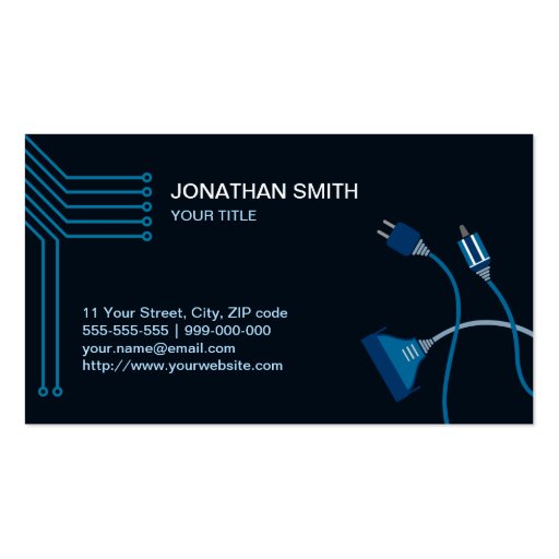 Computer Hardware Technician business card (front side)