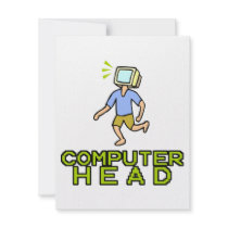 computer head personalized invitation