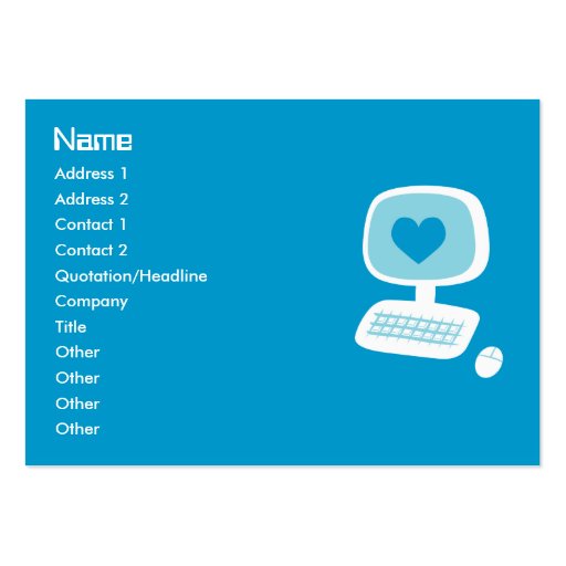 Computer Heart Business Cards (front side)