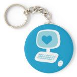 Computer Heart Keychain