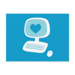 Computer Heart Post Cards