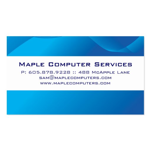 Computer Hi-Tech Business Card Blue (front side)