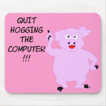 Computer Hog Mousepad by bizarrecartoons Computer Hog Mousepad