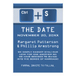 Computer Key Control Save the Date, Blue Custom Invites