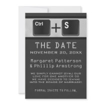 Computer Key Control Save the Date, Gray Personalized Invite