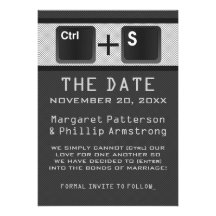 Computer Key Control Save the Date, Gray Personalized Invite